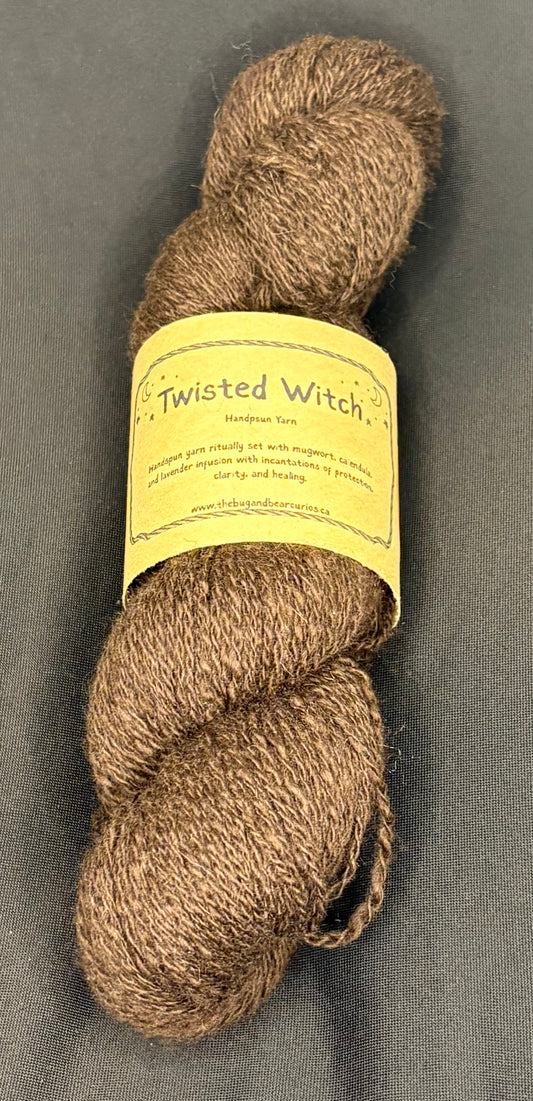 Twisted Witch Handspun Yarn - Brown Yak